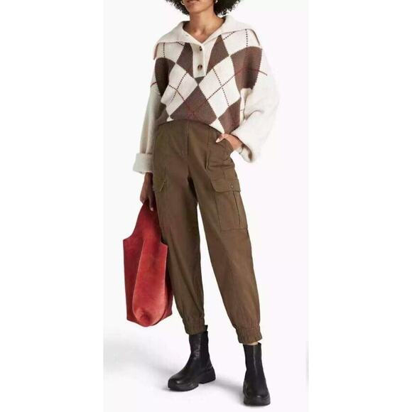 Cinq a' Sept Women's Skinny Cotton Blend Kelly Cargo Pants in Olive Small $295 - Picture 3 of 4